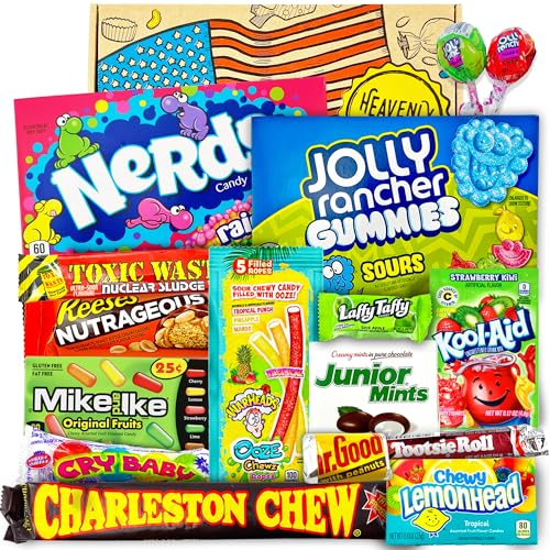 Amerikanische Süßigkeiten Box - All American Candy & Schokolade Geschenkbox - USA Nerds Hersheys Jolly Rancher Erdnussbutter Candy Bar - Erwachsene, Geburtstag, Vatertag, Ostern - Süssigkeiten Box von HEAVENLY SWEETS