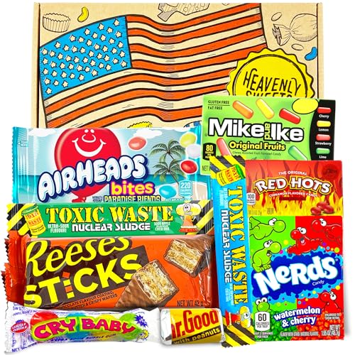 Amerikanische Süßigkeiten Box - USA Süßigkeiten & Schokolade - American Süssigkeiten Box für Geburtstag, Weihnachten, Vatertag, Ostern - Heavenly Sweets von HEAVENLY SWEETS
