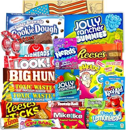 JUMBO Amerikanische Süßigkeiten Box - Große USA Süßigkeiten - American Süssigkeiten Box für Geburtstag, Weihnachten, Vatertag - Heavenly Sweets von HEAVENLY SWEETS