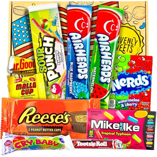 Amerikanische Süßigkeiten Box | USA Candy & Schokolade | American Sweets Geschenkbox | Top Import Snacks Lebensmittel & Candy | Geburtstag Jahrestag Vatertag Muttertag Ostern | Heavenly Sweets Amerikanische Süßigkeiten Box | USA Candy & Schokolade | American Sweets Geschenkbox | Top Import Snacks Lebensmittel & Candy | Geburtstag Jahrestag Vatertag Muttertag Ostern | Heavenly Sweets von HEAVENLY SWEETS