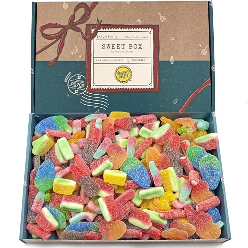 Heavenly Sweets | Großer Süßigkeiten Box | Süßigkeitenmischungen | Premium saure Süssigkeiten Geschenk 850g naschbox | Geburtstag Vatertag Muttertag Ostern von HEAVENLY SWEETS
