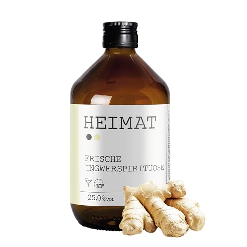 HEIMAT Ingwerlikör 25% mild, leichte Schärfe mit Zitrone & Agave – Ingwer Schnaps Spirituose für Shots, Absacker oder Cocktails – Heimat Destillers World Spirit Awards 2022 Gewinner (500ml) von HEIMAT