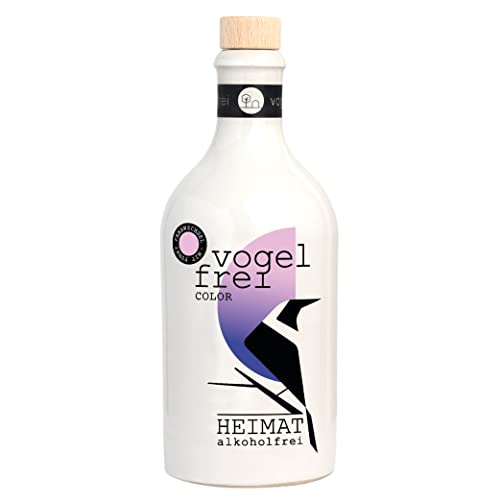VOGELFREI COLOR Farbwechsel alkoholfreie Alternative 0,0% - Sommerliche Zitrusnote, wilde Berren aus der HEIMAT Dry Gin Destille mit Wacholder destilliert für alkoholfreie Cocktails (500ml) von HEIMAT