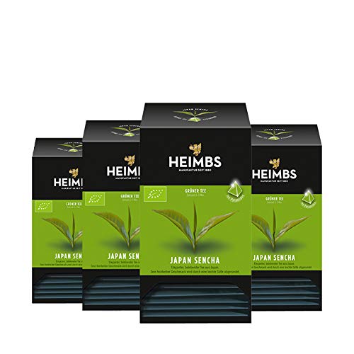 HEIMBS Bio Japan Sencha, 20 Pyramidenbeutel, 4er Pack von Heimbs