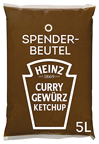 Heinz Curry Gewürz Ketchup – Curryketchup in Klarsichtbeuteln für Dispenser – 3 x 5 l von HEINZ