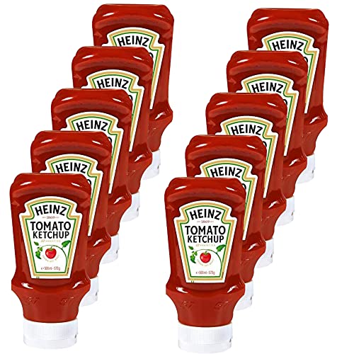 Heinz Tomatenketchup Kopfstehflasche, 10er Pack (10 x 500 ml Flasche) von HEINZ
