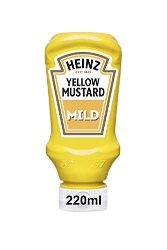 Heinz Yellow Mustard Mild, Kopfsteherflasche, 8er Pack (8 x 220 ml) von HEINZ