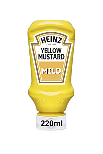 Heinz Yellow Mustard Mild, Kopfsteherflasche, 8er Pack (8 x 220 ml) von Heinz