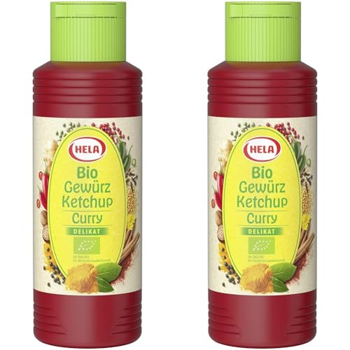 HELA Bio Gewürz Ketchup Curry delikat, 300 ml (Packung mit 2) von HELA