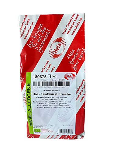 Hela Bio Bratwurstgewürz - 1 Kg Würzmischung für frische Bratwurst Hela Bio Bratwurstgewürz - 1 Kg Würzmischung für frische Bratwurst von HELA
