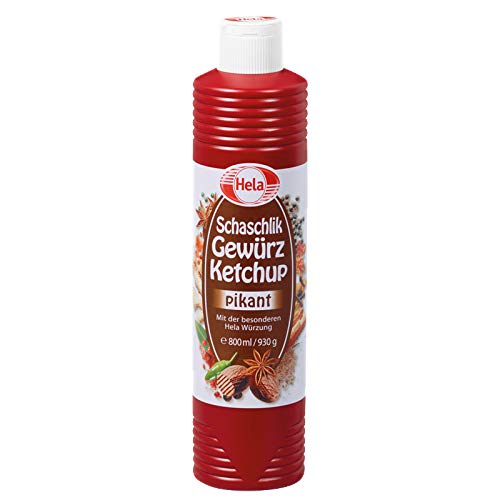 Hela Deutsche BBQ-Sauce Curry Ketchup Senf Currywurst Knoblauch Vegan (3 x Schaschlik Ketchup, 3 x Curry Ketchup (extra heiß)) 6 x 800 ml von HELA