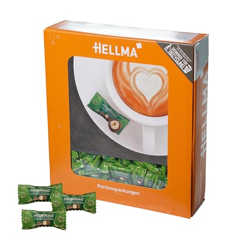 Hellma Haselnuss in Vollmilch-Schokolade - 380 Stk. - Nuss schokoliert, einzeln - je 2,4 g - Vorrats-Box - für Café und Gastronomie von Hellma