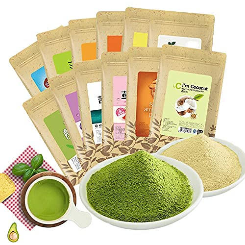 100g 32 Sorten Chinesischer Matcha-Tee Grüntee-Pulver Dufttee-Pulver-Maskenpulver (05 Lila Süßkartoffelpulver 100g) von HELLOYOUNG