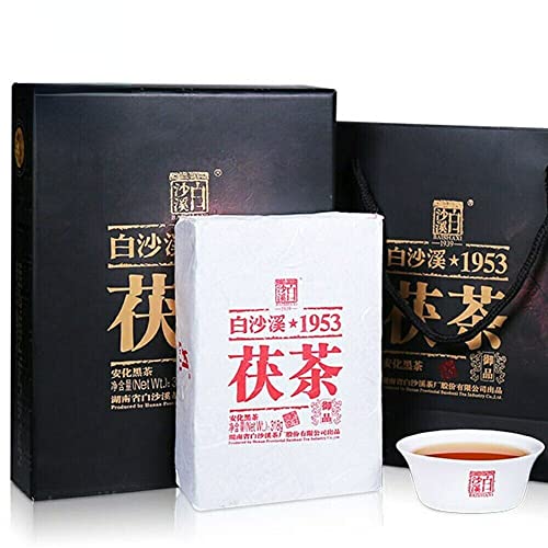 1953 Dunkler Tee Ziegeltee 318g Anhua Baishaxi Yupin Fucha Klassiker von HELLOYOUNG