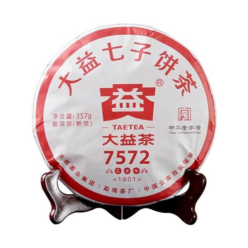 7572 Menghai Dayi Puer Tee Kuchen 357g Reif Yunnan Pu'er Tee Pu-erh China 2019 von HELLOYOUNG