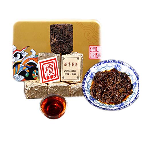 Chinesischer Pu'er Tee 250g （0.55LB） Reifer Puer Tee Schwarzer Tee Kleiner Backstein Eisenkasten Gekochter Tee Alte Bäume Pu erh tee Gesundheitswesen Pu er tee von HELLOYOUNG