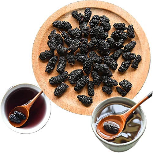HELLOYOUNG Chinesischer Bio-Kräutertee aus getrockneten schwarzen Maulbeeren Handgemachtes grünes Lebensmittelprodukt ohne Zusatzstoffe mit intensivem Geschmacksprofil (50g) von HELLOYOUNG