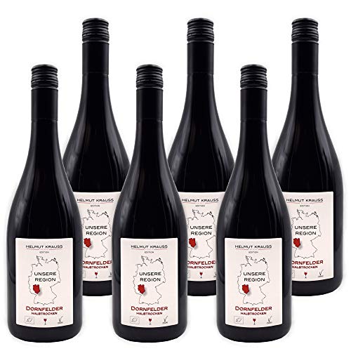 Weingut Krauss Zellertal – Bio Dornfelder, halbtrocken 6x 0,75l I Bio Dornfelder Rotwein halbtrocken 12,5% (2020er) I Dornfelder Rotwein mild I Feiner Rot-Wein, vegan I Bioland-Siegel I DE-ÖKO-039 von HELMUT KRAUSS UNSERE REGION