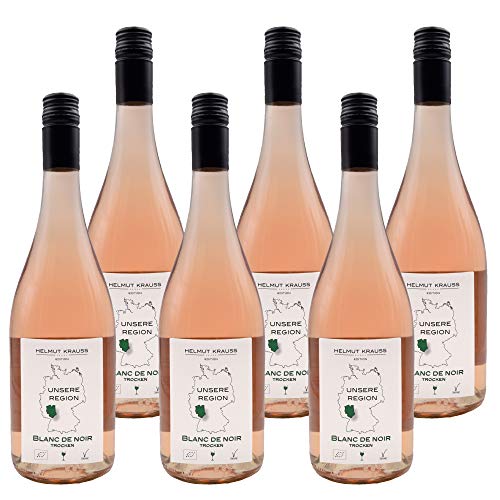 Weingut Krauss Zellertal – Blanc de Noir, trocken 6x 0,75l I Bio Spätburgunder trocken 13.5% (2020er) I Spät-Burgunder trocken I Rosé, vegan I Bioland-Siegel I DE-ÖKO-039 von HELMUT KRAUSS UNSERE REGION