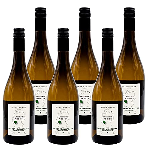 Weingut Krauss Zellertal – Gelber Muskateller, halbtrocken 0,75l I Bio Muskatwein halbtrocken 11.5% (2021er) I Würziger Weißwein trocken I Vegan I Qualitätswein mit Bioland-Siegel von HELMUT KRAUSS UNSERE REGION