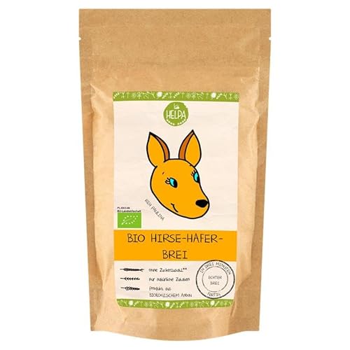 HELPA BIO Hirse-Hafer-Brei 200 g - Hirsebrei Haferbrei Baby – Brei für Kinder – Babybrei - Babynahrung – 55% Hirse – 45% Hafer - Bio-Getreide-Breie - Frühstücksbrei von HELPA
