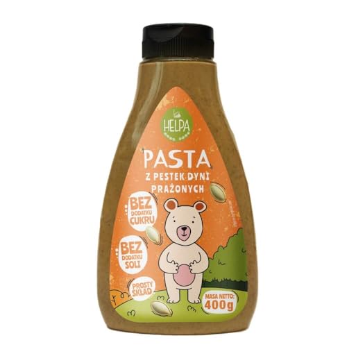 HELPA Kurbiskern-Paste Geröstet 400 g – Creme – Mus aus 100% Kürbiskernen – Ohne Zucker- und Salz¬zusatz – Reine Zutaten – Ideal als Zusatz zu Brei – Saucen - Pflanzliches Eiweiß HELPA Kurbiskern-Paste Geröstet 400 g – Creme – Mus aus 100% Kürbiskernen – Ohne Zucker- und Salz¬zusatz – Reine Zutaten – Ideal als Zusatz zu Brei – Saucen - Pflanzliches Eiweiß von HELPA