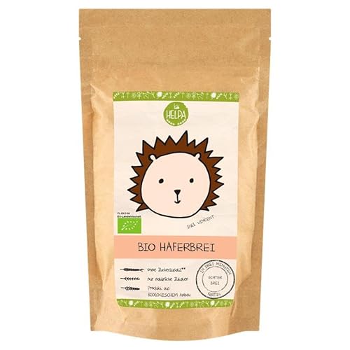 HELPA BIO Haferbrei 200 g – Brei für Kinder - Babybrei – 100% Haferbrei – Hergestellt in der EU - Bio-Getreide-Breie - Frühstücksbrei - Getreidebrei - Haferflocken von HELPA