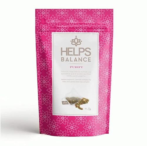 HELPS INFUSIONEN - Ayurvedische Infusion auf Basis von Basilikum, Rooibos, Ingwer und Zimt. Reinigung der Schutzinfusion. HELPS Grace. 12 Pyramiden von HELPS PHARMADUS BOTANICALS