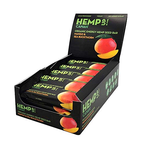 Canah® Hemp Up Bio Energie Hanfriegel mit MANGO & SANDDORN - Getrocknete Früchte Milch- freien Hanf Protein Riegel - vegane Snacks zur Stärkung - Gesundes Lifestyle Packung von 15x48 Gramm… von HEMP UP!