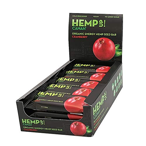 Canah® Hemp Up Moosbeere Bio Energie Hanfriegel - Getrocknete Früchte Milch- freien Hanf Proteinriegel - vegane Snacks zur Stärkung der Energie - Gesundes Lifestyle Packung von 15x48 Gramm von HEMP UP!