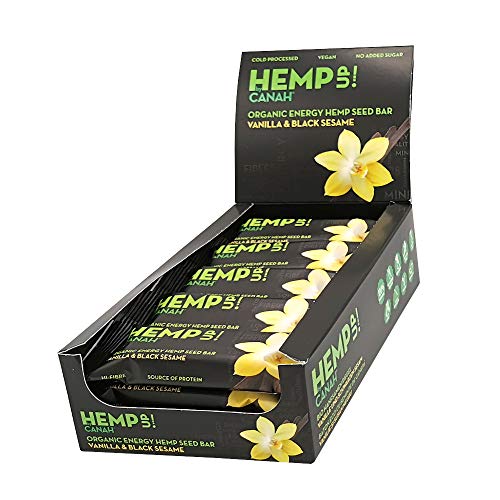 Canah® Hemp Up Vanille & Schwarzer Sesam Bio Energie Hanfriegel - Getrocknete Früchte Milch- freien Hanf Proteinriegel - vegane Snacks zur Stärkung - Gesundes Lifestyle Packung von 15x48 Gramm von HEMP UP!