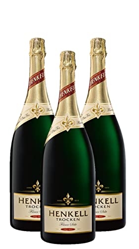 Henkell Trocken Deutscher Premium Sekt (3 x 1,5l) Trockener Schaumwein aus vier erlesenen Grundweinen - darunter Chardonnay - Feinperlig, fruchtig frisch, vegan von Henkell