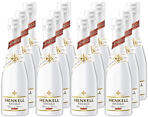 Henkell Sekt Blanc de Blancs Trocken Piccolo (12 x 0,2 l) - Fruchtig-frischer Sektgenuss in praktischer Kleinflasche, feinprickelnd und Vegan von Henkell