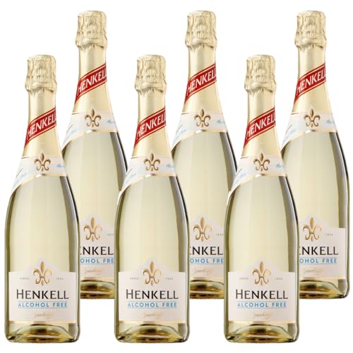 Henkell Alkoholfrei (6 x 0,75 l) - Alkoholfreie Alternative zu Champagner, Crémant, Cava und Sekt, Trocken, feinperlig, erfrischend-fruchtig und frisch im Geschmack, VEGAN von Henkell