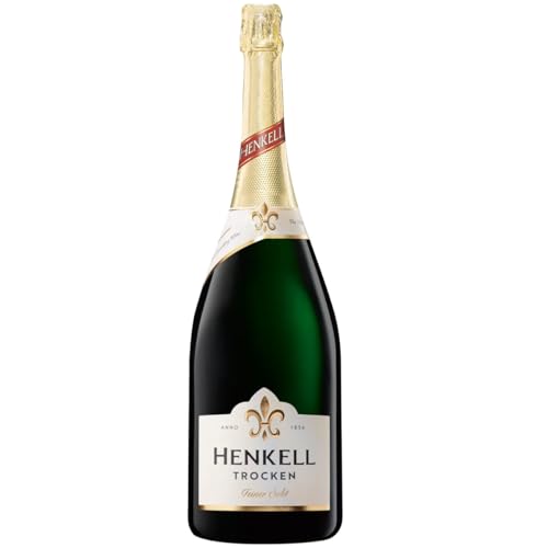 Henkell Sekt Trocken (1 x 3 l) - Veganer Sekt in großer Doppelmagnum Flasche, zum Verschenken, als Geschenk, zur Hochzeit, fruchtig frisch, feinperlig, VEGAN von Henkell