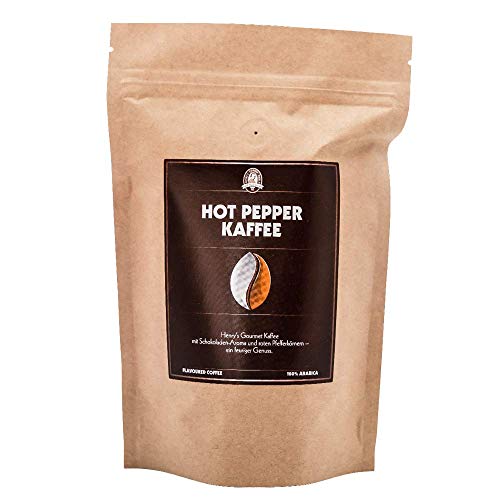 Henry´s Hot Pepper Kaffee 1000g - unser Gourmet Kaffee mit feinsten Aromen verfeinert - handwerkliche Röstung - Premium Kaffeebohnen von HENRY'S COFFEE WORLD Fresh Bean Roaster