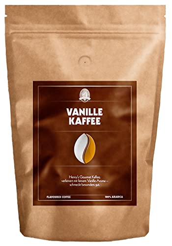 Henry´s Vanille Kaffee 1000g - Gourmet Kaffee mit feinsten Aromen verfeinert - handwerkliche Röstung - Premium Kaffeebohnen von HENRY'S COFFEE WORLD Fresh Bean Roaster