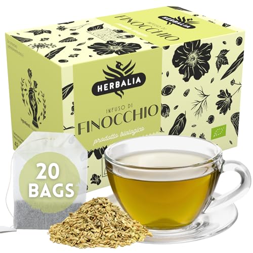 HERBALIA - Fencheltee in Teebeuteln, Fenchel-Infusionsset mit 20 Teebeuteln ohne Metallklammern für Tees und Kräutertees HERBALIA - Fencheltee in Teebeuteln, Fenchel-Infusionsset mit 20 Teebeuteln ohne Metallklammern für Tees und Kräutertees von HERBALIA