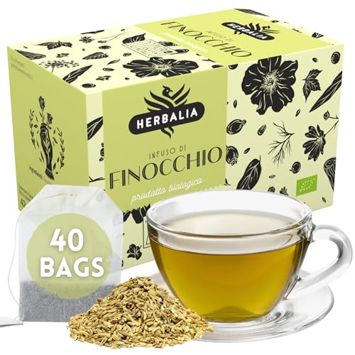 HERBALIA - Fencheltee in Teebeuteln, Fenchel-Infusionsset mit 40 Teebeuteln ohne Metallklammern für Tees und Kräutertees HERBALIA - Fencheltee in Teebeuteln, Fenchel-Infusionsset mit 40 Teebeuteln ohne Metallklammern für Tees und Kräutertees von HERBALIA