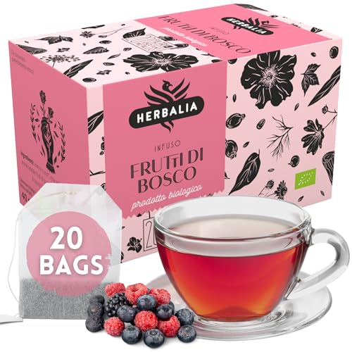 HERBALIA - Früchte der Wälder-Tee in Teebeuteln, Frucht-Tee-Set mit 20 Teebeuteln ohne Metallklammern, 40 g Waldfrüchte für Tees und Kräutertees HERBALIA - Früchte der Wälder-Tee in Teebeuteln, Frucht-Tee-Set mit 20 Teebeuteln ohne Metallklammern, 40 g Waldfrüchte für Tees und Kräutertees von HERBALIA