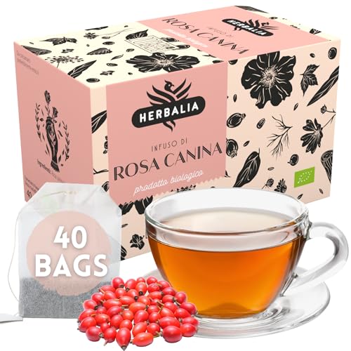 HERBALIA - Hagebutten-Tee in Teebeuteln, Hagebutten-Infusionsset mit 40 Teebeuteln ohne Metallklammern, 80 g Hagebutten für Tees und Kräutertees HERBALIA - Hagebutten-Tee in Teebeuteln, Hagebutten-Infusionsset mit 40 Teebeuteln ohne Metallklammern, 80 g Hagebutten für Tees und Kräutertees von HERBALIA