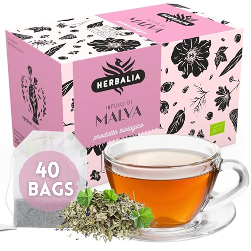 HERBALIA - Malven-Infusion in Teebeuteln, Malven-Infusionsset mit 40 Teebeuteln ohne Metallklammern, 40 g Malve für Tees und Kräutertees HERBALIA - Malven-Infusion in Teebeuteln, Malven-Infusionsset mit 40 Teebeuteln ohne Metallklammern, 40 g Malve für Tees und Kräutertees von HERBALIA