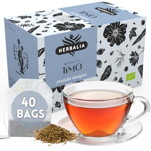 HERBALIA - Thymian-Infusion in Teebeuteln, Set mit 40 Teebeuteln ohne Metallklammern, 36 g Thymian für Tees und Kräutertees HERBALIA - Thymian-Infusion in Teebeuteln, Set mit 40 Teebeuteln ohne Metallklammern, 36 g Thymian für Tees und Kräutertees von HERBALIA