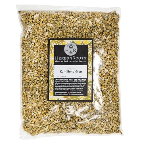 Kamillenblüten 1000g • "Entspannung" Tee • Kamillentee • ganz und getrocknet • 100% Natur • Erste Wahl • Kamille Blüten ganz • intensiver Geschmack • HerbsnRoots von HERBSNROOTS
