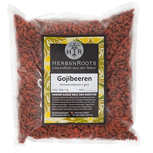 Gojibeeren Bocksdornbeeren 500g • "Energie" Superfood • Erste Wahl • intensiver Geschmack • HerbsnRoots von HERBSNROOTS
