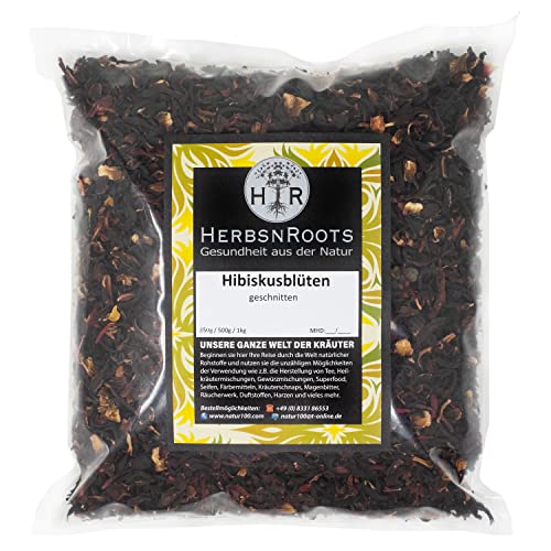 Hibiskusblüten 500g • "belebend" • Hibiskusblütentee fruchtig • essbar • 100% Natur • Tee loose getrocknet • Erste Wahl • intensiver Duft • HerbsnRoots von HERBSNROOTS