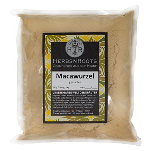 Macawurzel gemahlen 500g • "Energie und Ausdauer" • Erste Wahl • hoher Wirkstoffanteil • ähnlich Schwedenkräuter • HerbsnRoots von HERBSNROOTS