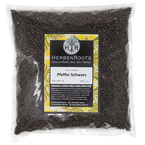 Pfeffer schwarz ganz 1000g • "Verdauung" • geprüfte Qualität • intensiver Geschmack • HerbsnRoots von HERBSNROOTS