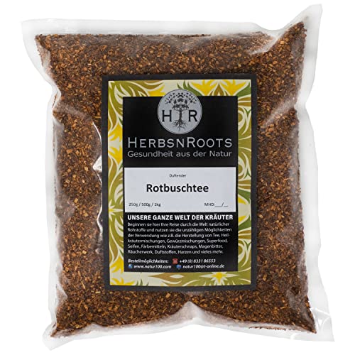 Rotbuschtee Rooibos 1000g • Koffeinfrei • geprüfte Qualität • intensiver Geschmack • HerbsnRoots von HERBSNROOTS