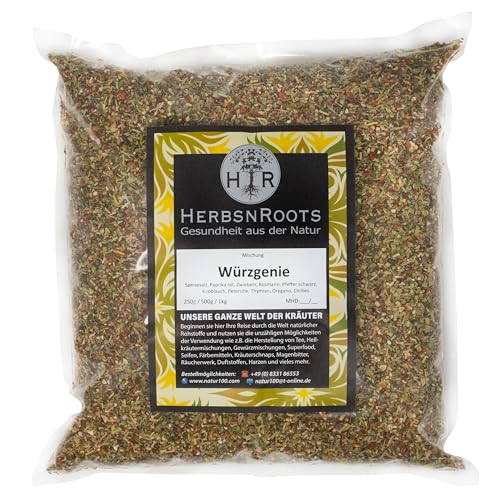 Würzgenie Gewürzmischung • 1000g • Allrounder Gewürz • Mediterrane Küche • Erste Wahl • HerbsnRoots von HERBSNROOTS